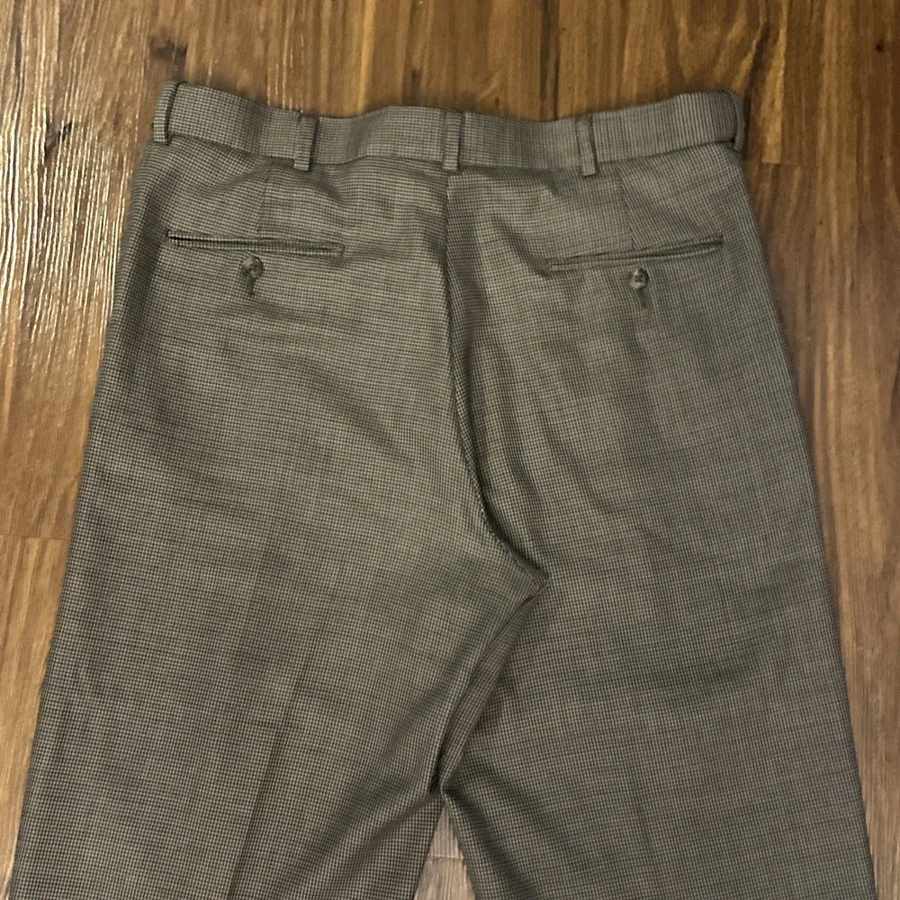 Hart Schaffner Marx Mens Dress‎ Pants 34R (36x29) Houndstooth Pleated 100% Wool